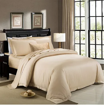 

100% Bamboo Bactericidal Eco-Friendly Kiing Queen Size Ivory Silvery Kaqi colors Flat Sheet Duvet Cover 4 pieces set on sale
