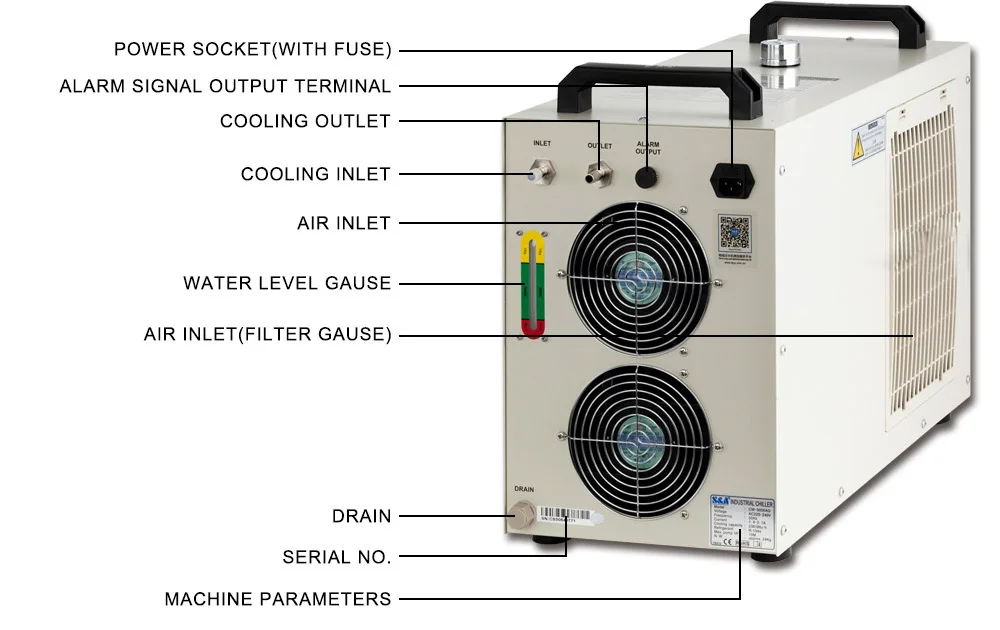CW5200 CW5202 промышленность воздушный охладитель воды для CO2 лазерной гравировки, резки для ЧПУ шпинделя охлаждения лазерной