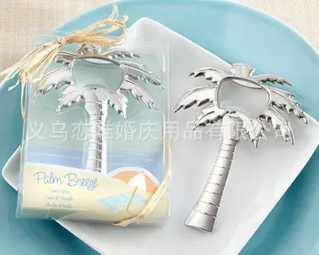 

Palm Breeze" Chrome Palm Tree Bottle Opener 100PCS/LOT wedding bridal shower favor gift for men Free shipping