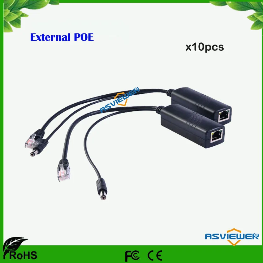 

DC 12V POE Injector Splitter Connector IEEE802.3af Active 10/100Mbps For IP Cameras VoIP Phone AP 12V/1A Output AS-PST301