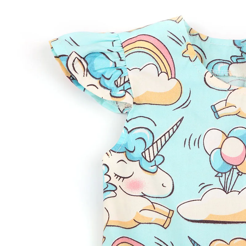 Baby Girls Dress Summer Unicorn Kids Princess Floral Dress Children Cotton Casual Dresses for Girls Clothes A Line Vestidos (9)
