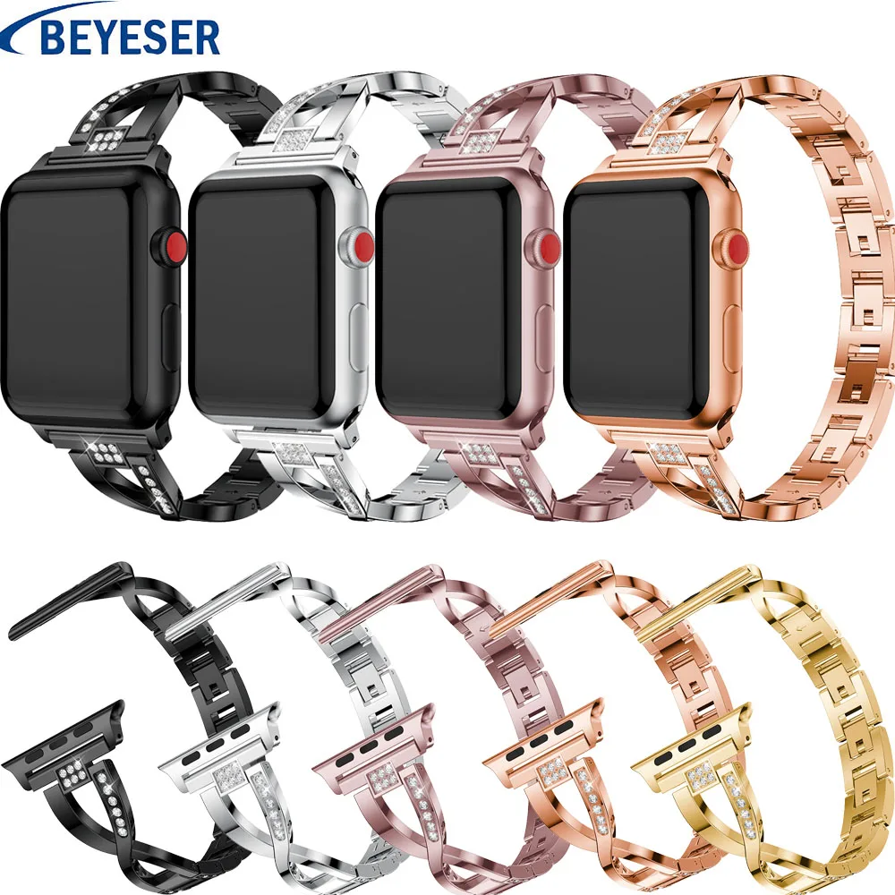Нержавеющая сталь для Apple watch band 44 42 мм Watch 40 38 браслет часов cinturino 5 4 3 2 1|Ремешки