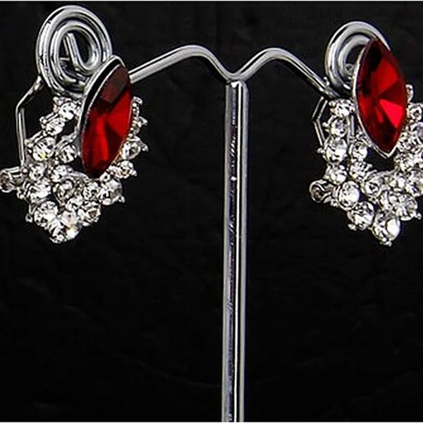 10pcs Crystal Pedestal Metal Earring Stand Jewelry Display Holder Rack Organizer 