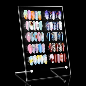 

New Nail Art Display Board Work Book Marble&acrylic Transparent Stereo Magnet Adsorption Detachable Color Card Display Board