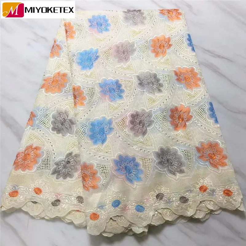 

New Style African Dry Lace Fabrics High Quality Cotton Lace Fabric Swiss Voile Lace In Switzerland For Women And Men PLA49-1