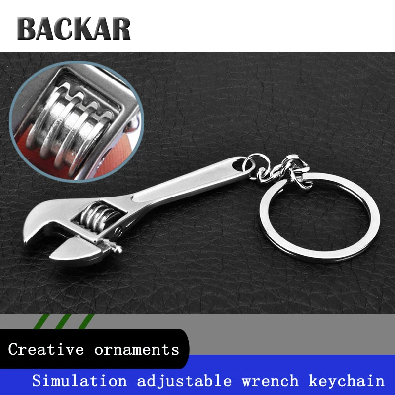 

BACKAR Universal Car Simulation Adjustable Wrench Keychain Key Rings For Hyundai Abarth Lada Renault Mitsubishi Jeep Accessories