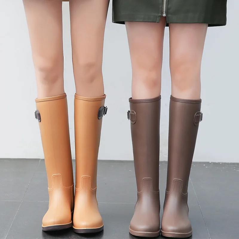 

Simple Fashion Rain Boots Female Rain Boots Summer High Boots Water Boots Non-slip Rubber Shoes Ladies Water Shoes
