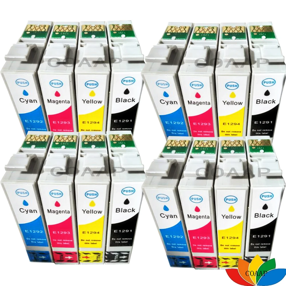 16 совместимых чернильных картриджей T1291 T1295 для EPSON STYLUS SX425W SX420W SX438W SX445W SX440W SX525WD