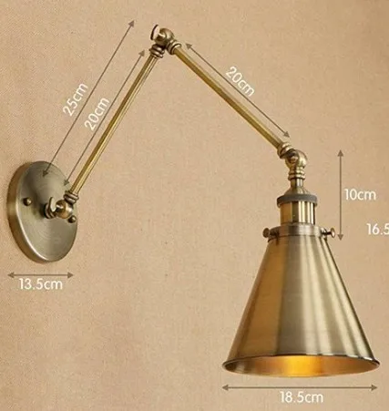 Промышленная Ретро настенная лампа с длинным кронштейном креативная ностальгическая Выдвижная прикроватная настенная лампа столовая кафе железная светодиодная настенная лампа - Цвет абажура: B