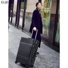 Klqdzms Модная стильная одежда; партия из 20/24 дюйма Алюминий рамки Сумки на колёсиках чемодан на колесиках сумка высокого качества для путешествий чемодан на колесиках