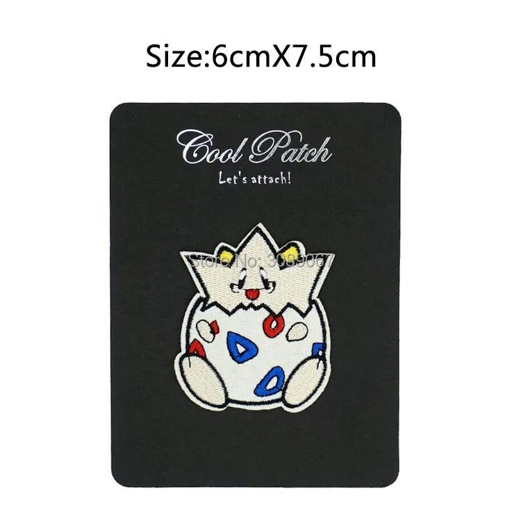 

Togepi egg Spike Ball Pokemon Patch Pikachu Ash Ketchum Pocket Comics tv movie Embroidered Emblem applique iron on clothing