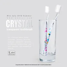 Новинка, 1 шт., Мультяшные животные, прозрачная кристальная ручка, Очаровательная зубная щетка, безопасный уход за полостью рта, нано-антибактериальные мини-головки, случайные