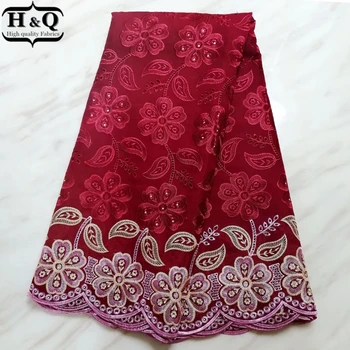 

Burgundy African Dry Lace Fabric Swiss Voile Lace In Switzerland African Cotton Lace High Quality 5 Yards For Ladies Long Dress