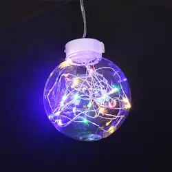 Творческий 10LED 1 шт. пузырь Стекло желая мяч Медный провод свет шнура 3 В Батарея украшения Рождественские строка Шторы огни