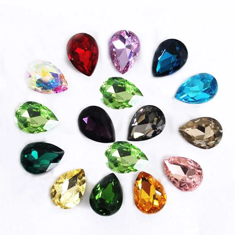 

300PCS 13x18mm Crystal Pear Shape Fancy Stones Teardrop Glass Stones