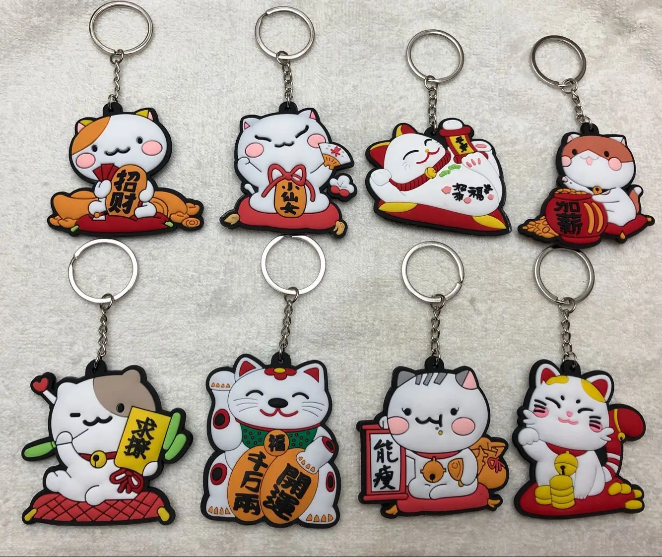 

Cartoon Lucky Cat cosplay PVC keychains fashion cute funny pendants porte clefs portachiavi Llaveros Acessorios kids gifts toy