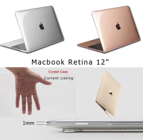 Прозрачный Кристальный защелкивающийся Жесткий Чехол для APPLE MACBOOK RETINA 12 дюймов протектор для Mac book 12 защитный чехол