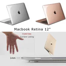 Прозрачный Кристальный защелкивающийся Жесткий Чехол для APPLE MACBOOK RETINA 12 дюймов протектор для Mac book 12 защитный чехол