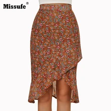 Kimuise высокой талией женские юбки пляжная Бохо нерегулярные летнее шифоновое, платье-русалка юбки