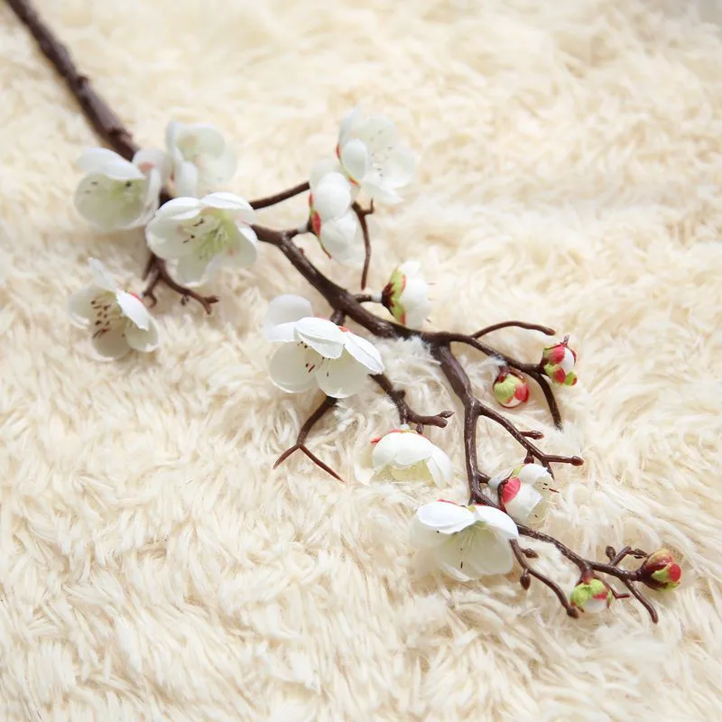 Сушеные цветы 60 см вишня Весна Слива Персик цветы букет Искусственные цветы для свадьбы декоративные искусственные цветы - Цвет: white