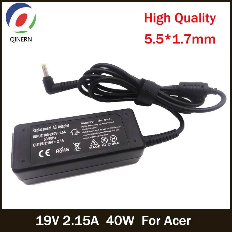 QINERN 19V 2.1A 40W 5 5*1 7 мм адаптер переменного тока ноутбук зарядное устройство для Acer