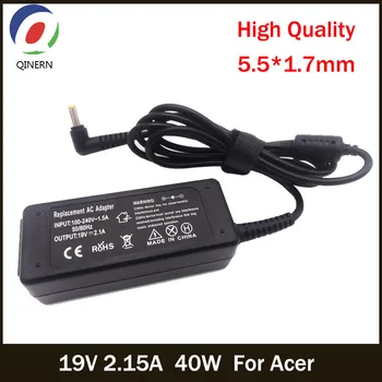 

QINERN 19V 2.1A 40W 5.5*1.7mm AC Adapter Notebook Laptop Charger For Acer Aspire D270 D257 D255 Power Supply For Laptop Adapter