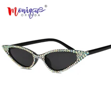 Сексуальные солнцезащитные очки кошачий глаз, женские Роскошные блестящие стразы, солнцезащитные очки, винтажные черные солнцезащитные очки для женщин и мужчин, UV400