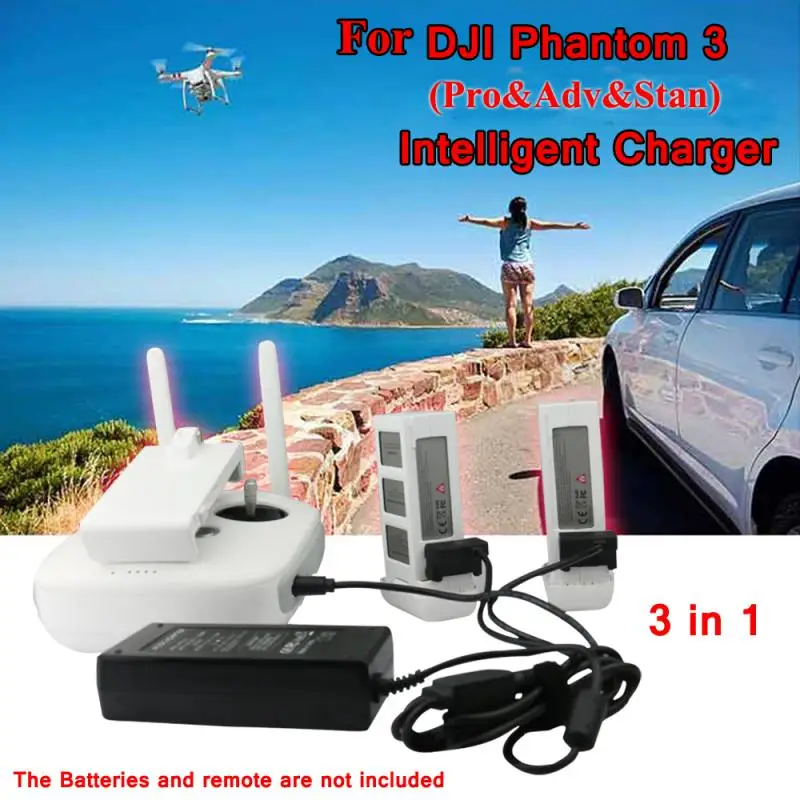 DJI Phantom 3 Pro 2 CH Batteries And Controller Charger Power Adapter W/ AC Cable DJI Phantom 3 Pro 2 CH Batteries And Controller Charger Power Adapter W/ AC Cable