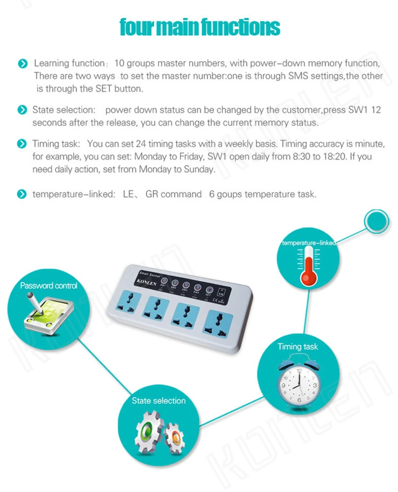 16A GSM Розетка Реле таймминг дистанционное управление 4 способа питания контроллер с разъемами с датчиком температуры опция SMS вызов
