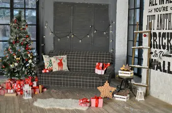 

Christmas Decorations tree gift window photography studio background Vinyl cloth High quality Computer print party backdrops