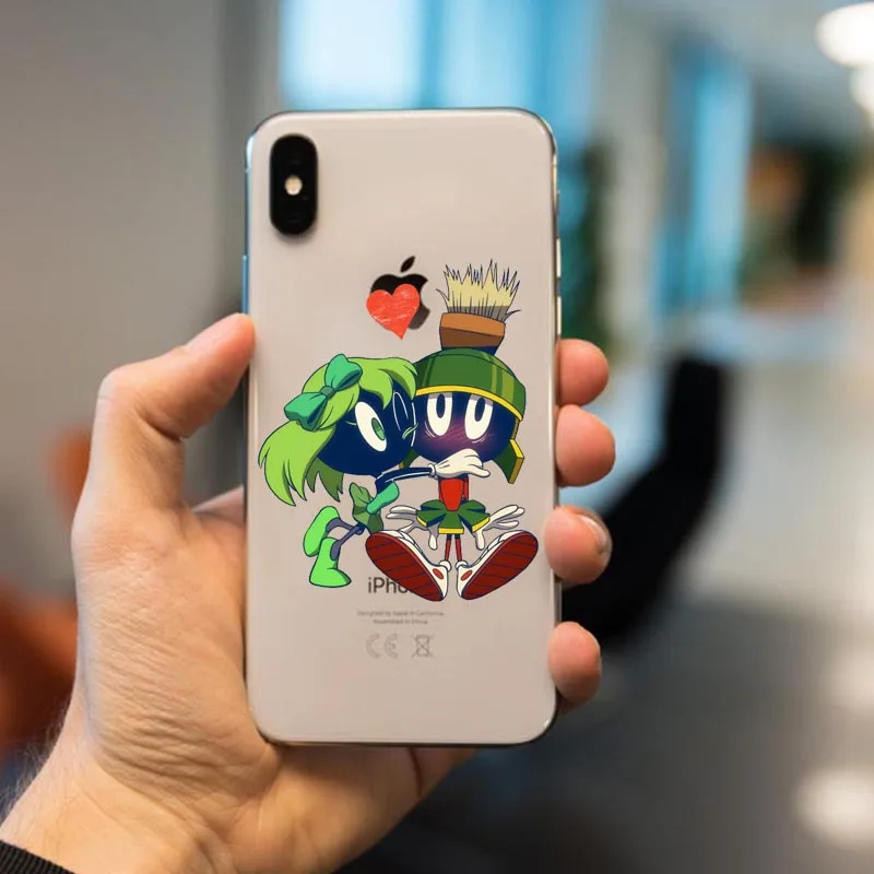 Мягкий Силиконовый ТПУ чехол marvin the martian Looney Tunes для iPhone 11Pro XS MAX XR X 10 5 5S SE 6 6S 7 8 Plus
