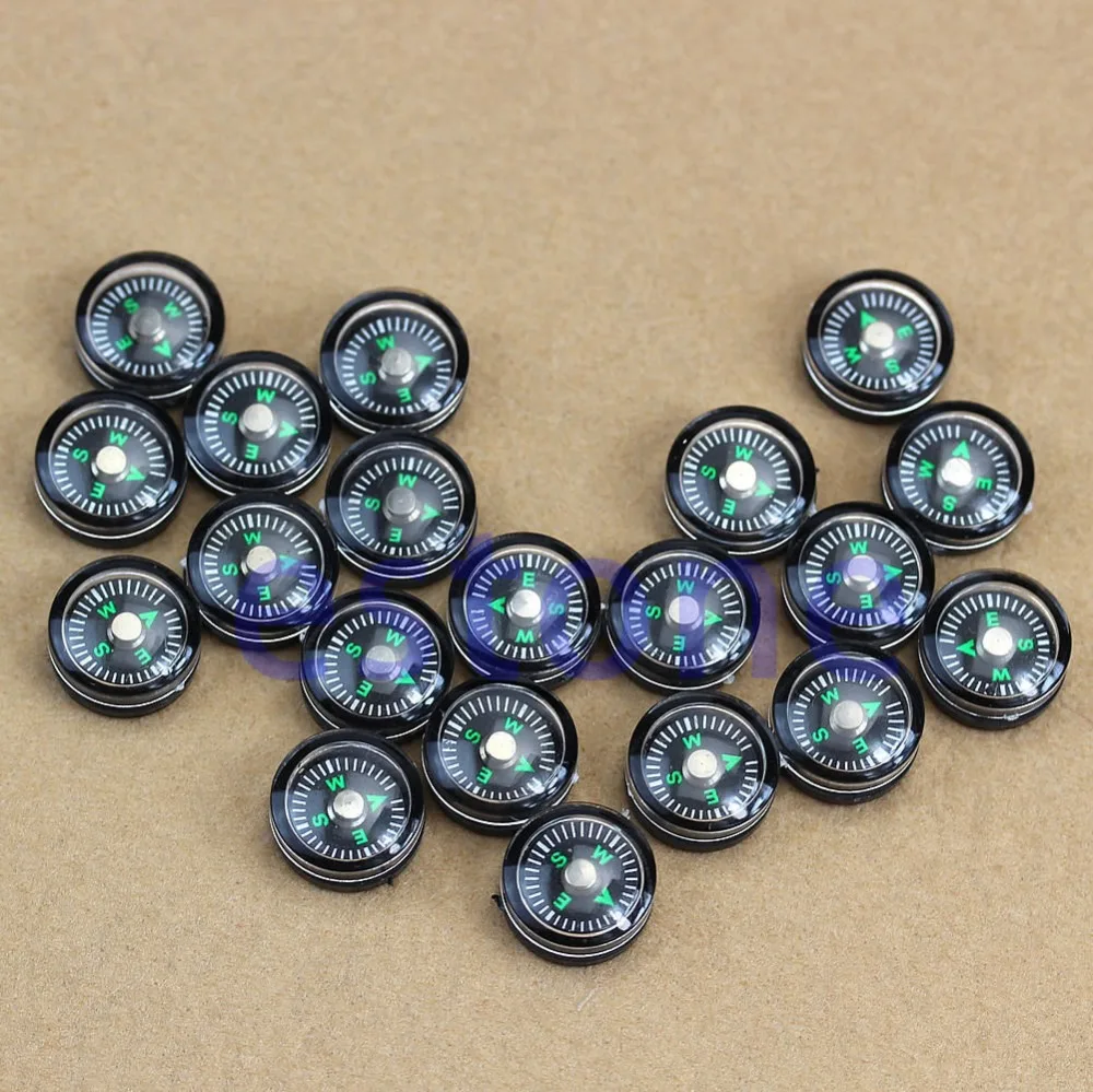 

U119 hot 20Pc 12mm Mini Small Pocket Button Compasses For Hiking Camping Outdoor