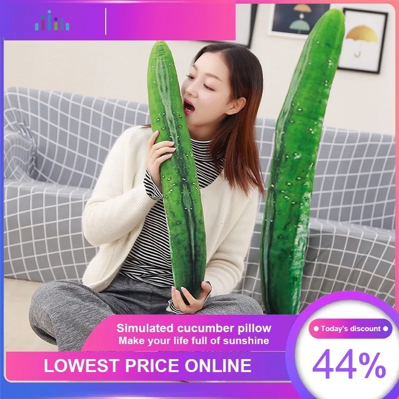 

VOZRO Funny Simulation Cucumber Long Green Vegetables Backrest Pad Cartoon Neck Travel Body Pillow Toys Almohada Kussen Cuscini