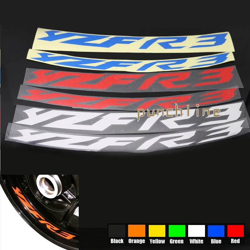 

Fit For YAMAHA YZF R3 YZF-R3 YZFR3 Motorcycle Front & Rear CUSTOM INNER RIM DECALS WHEEL Reflective STICKERS STRIPES