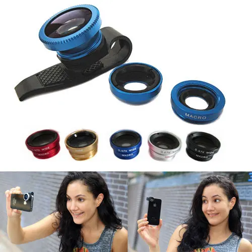 Universal 3 In 1 clip on fish eye Macro Wide Angle Mobile