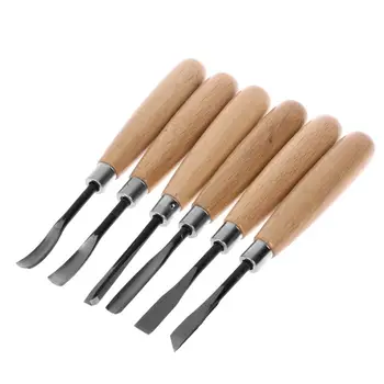 

6Pcs Dry Hand Wood Carving Tools Chip Detail Chisel Set Knives Tool PM-A306 LS'D Tool