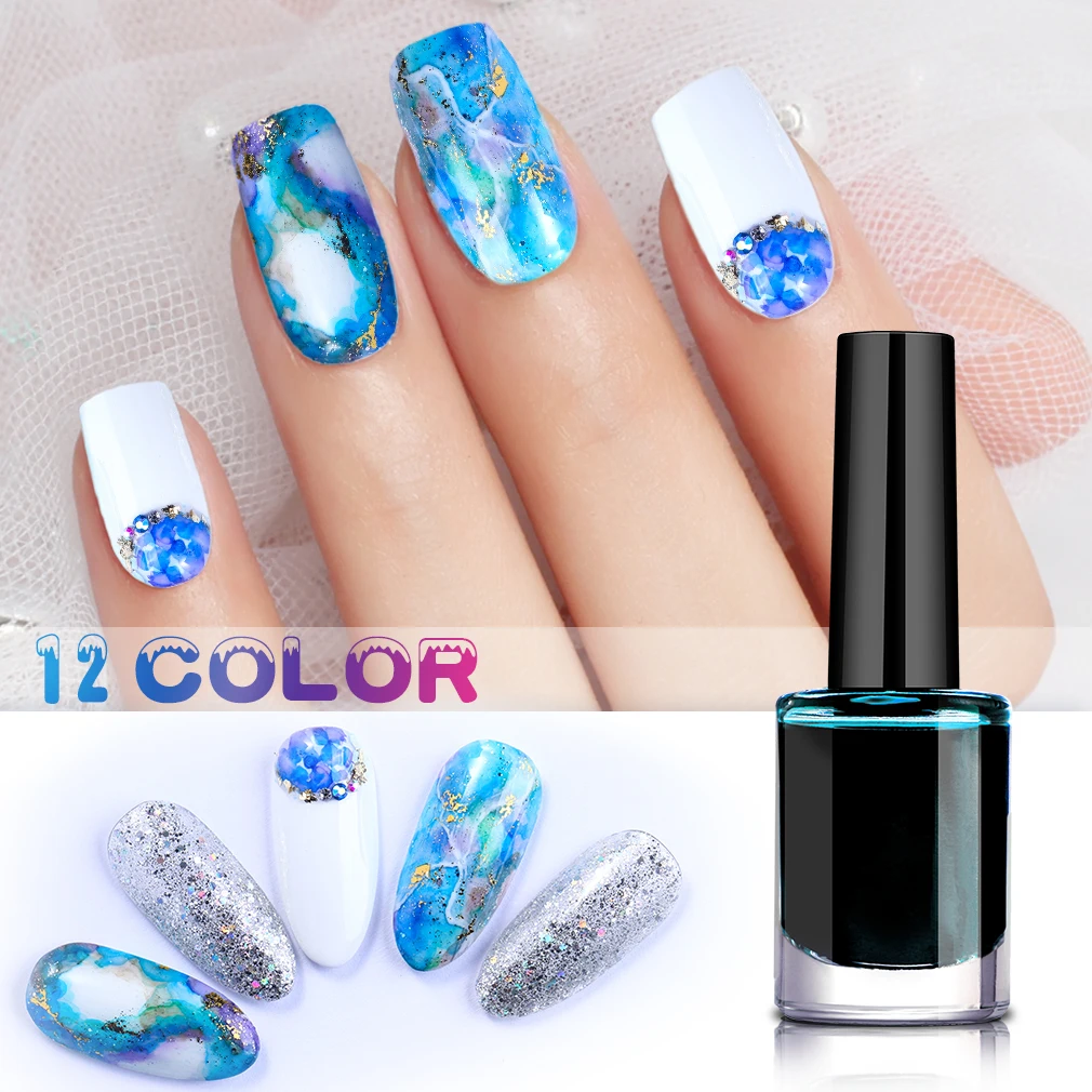 

Blooming Gel Nail Polish 15ml Watercolor Ink Smoke Effect Magic Smudge Bubble DIY Varnish Manicure Decoration