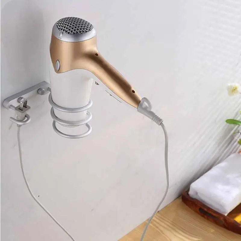 Высокое качество практичный алюминиевый настенный фен для ванной комнаты сушилка держатель для хранения без чашки/с чашкой#6292
