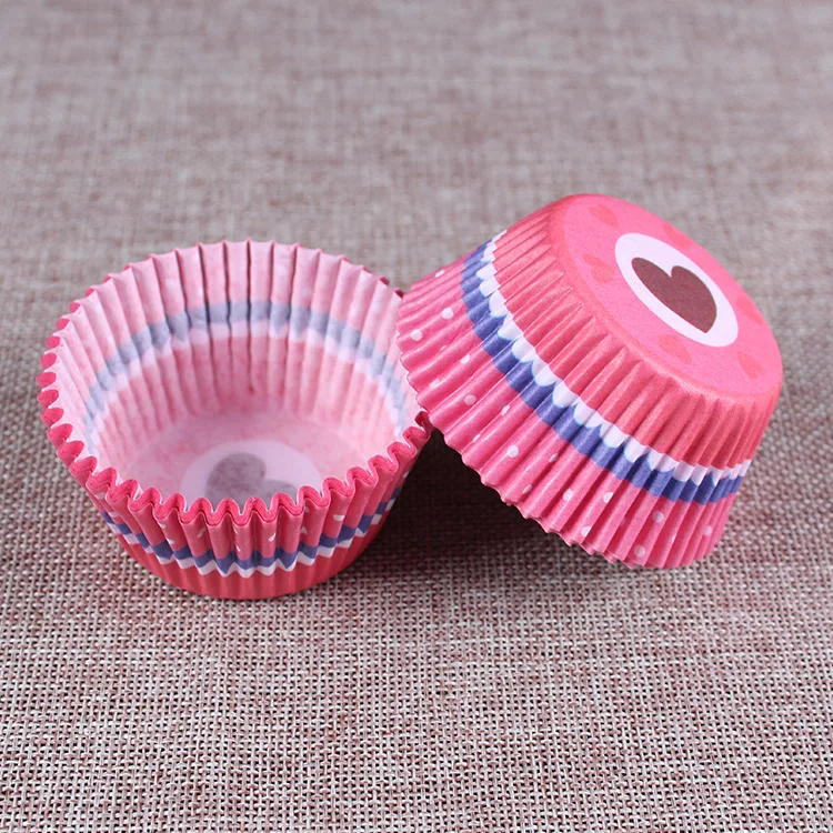 100 pcs Red love cupcake paper liners Muffin Cases Cup Cake Baking egg tarts tray kitchen