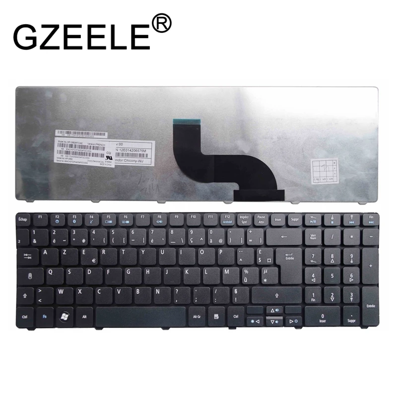 GZEELE FR Французская клавиатура для Packard Bell TE11 TE11HC TE11HR TE11BZ TE11HR TE11-BZ NEW90 PEW91 P5WS6 NEW95 LM85 Черный FR AZERTY