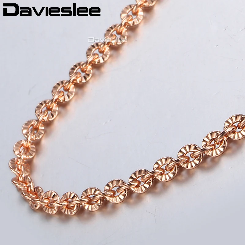 Женская цепочка Rolo Link розовое золото 585 пробы 3 мм 45 6 см GN357|rose gold necklace|gold necklacelink chain