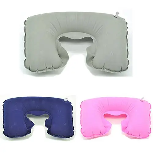 

Hot 1Pc Inflatable Travel Air Cushion Neck Rest U Shape Plane Flight Portable Pillow NEW
