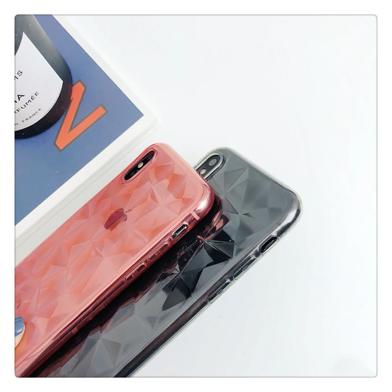 Чехол для телефона SUYACS ярких цветов с геометрическим бриллиантом для iPhone 11 Pro Max 7 8 Plus X XR XS Max 6 6s Plus, мягкий чехол-накладка из ТПУ