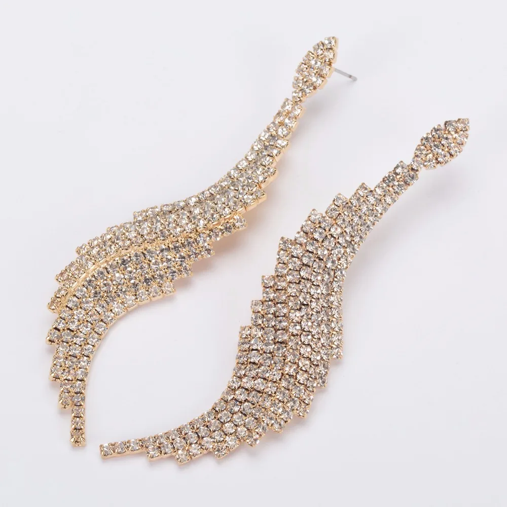 

YFJEWE Gold/Silver Color Bridal Wedding Crystal Earrings Women Dangle Earrings Wedding Jewelry Gift Wholesale E485