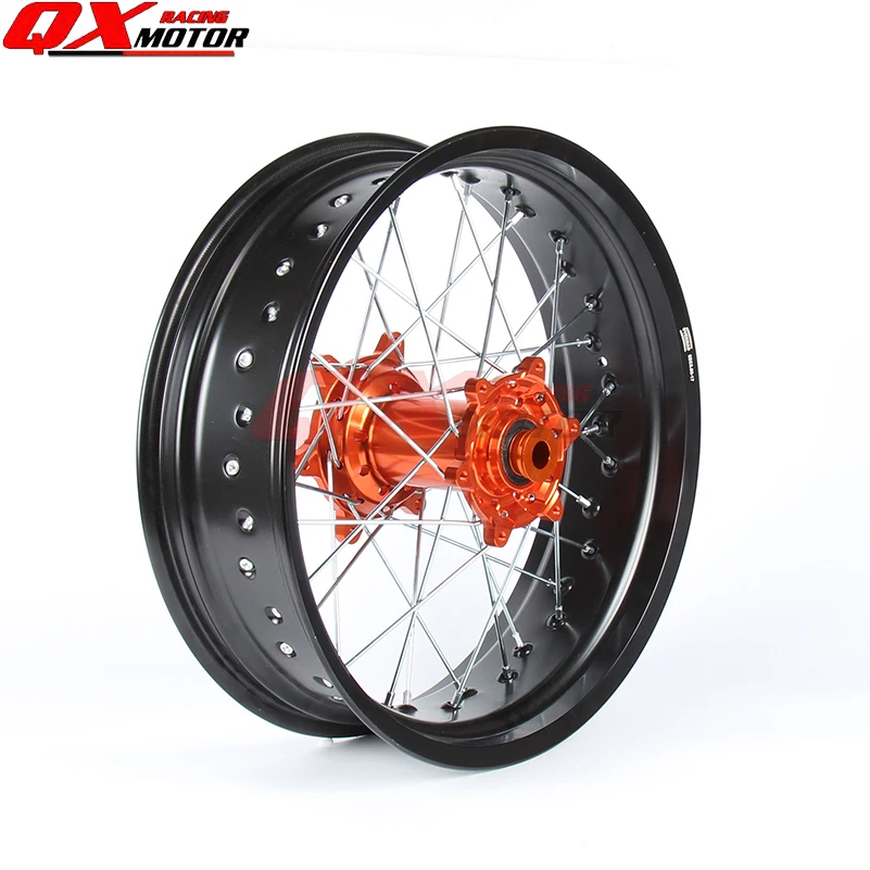 3,5/5,0*1" Supermotard колеса 2008 2007 оранжевый концентратор черным ободком для SXF EXC-R XC-F SX EXC 300 450 125 250 350 530 2003