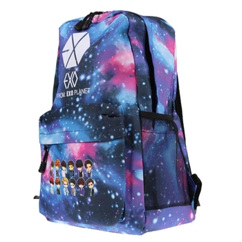 

New School Bags For Student EXO Galaxy Pattern Canvas Shoulder Bag Backpack middle School girls SchoolBag Rucksack satchel