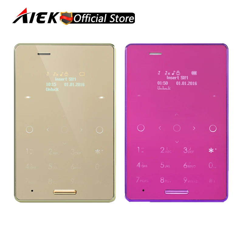 New 5.8mm Ultra Thin AIEK M4 Mini Touch Card Mobile Phone Dual SIM Cute Pocket Low Radiation For Childrens PK M3 | Мобильные