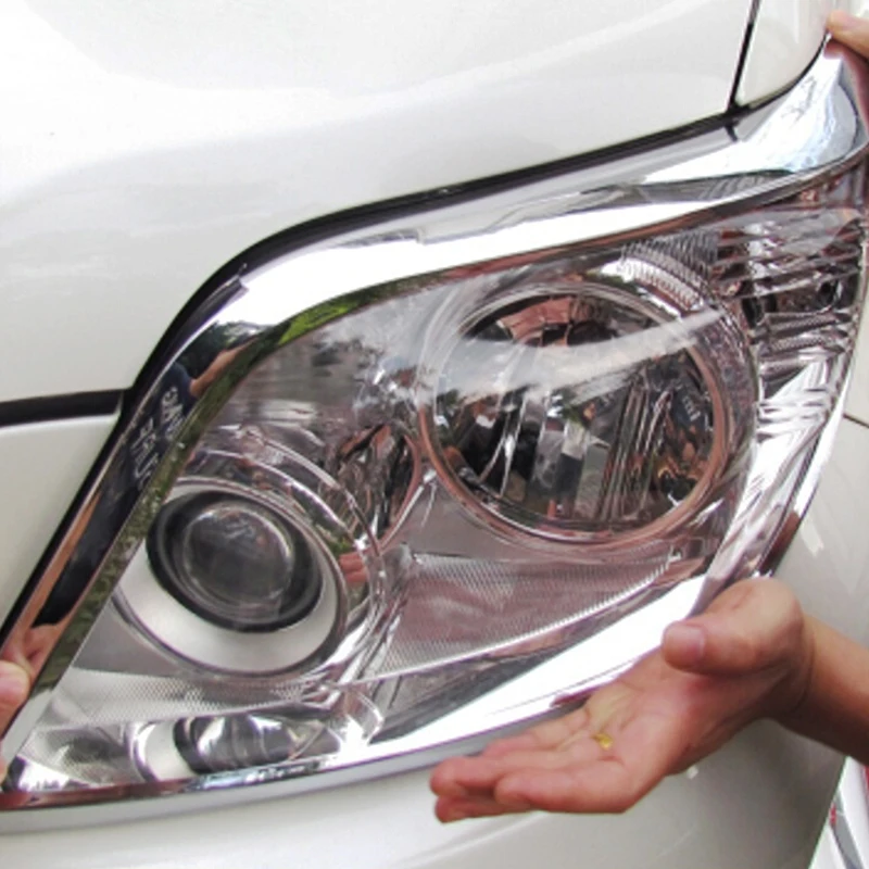 

For Toyota Prado 2010 2011 2012 2013 ABS Chrome Front Headlight Eyebrow Strips Headlamp Decoration Cover Trim Car Accessories