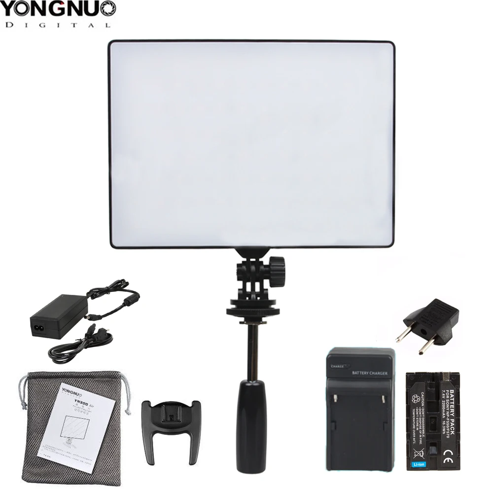 

YONGNUO YN300 Air YN-300 Air Pro LED Camera Video Light Optional with Battery Charger kit photography Light +AC power adapter