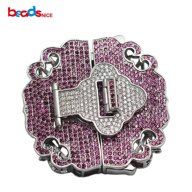 

Beadsnice Multi Strand Clasp Sterling Silver Beading Clasp Long Necklace Connector CZ Micro Pave Accessories ID 35294